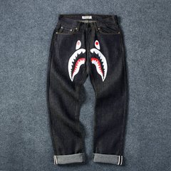 Черные джинсы "Челюсти акулы" BAPE